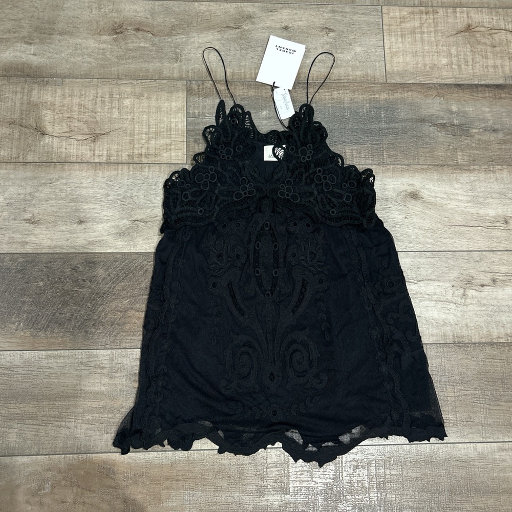 Isabel Marant Virginia lace appliqué mini dress in black NWT - Picture 6 of 8